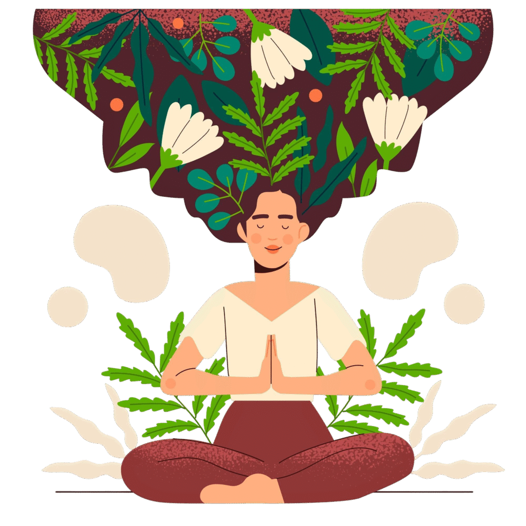 hand drawn mindfulness concept with characters